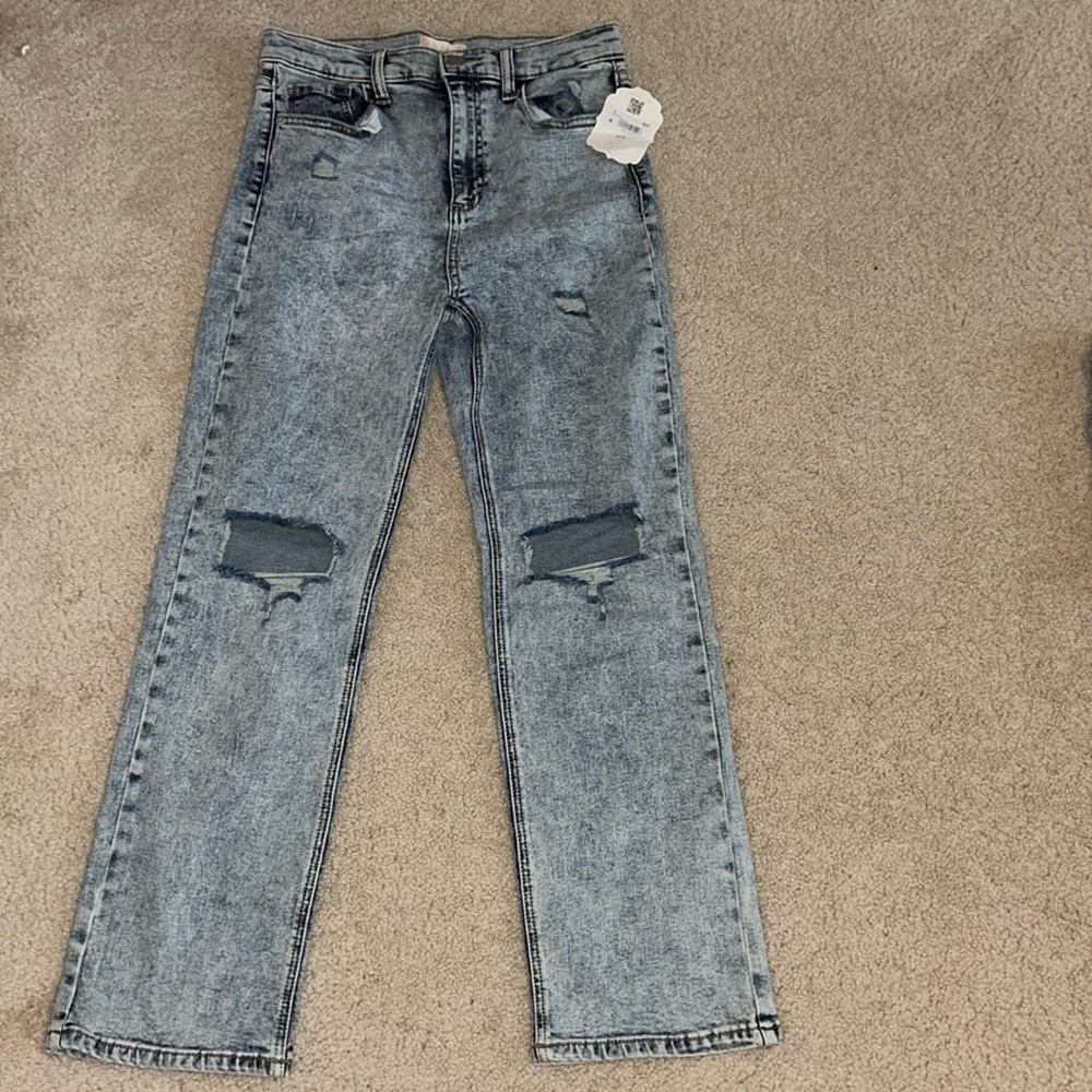 Altar’d state size 27 blue ripped straight leg jeans